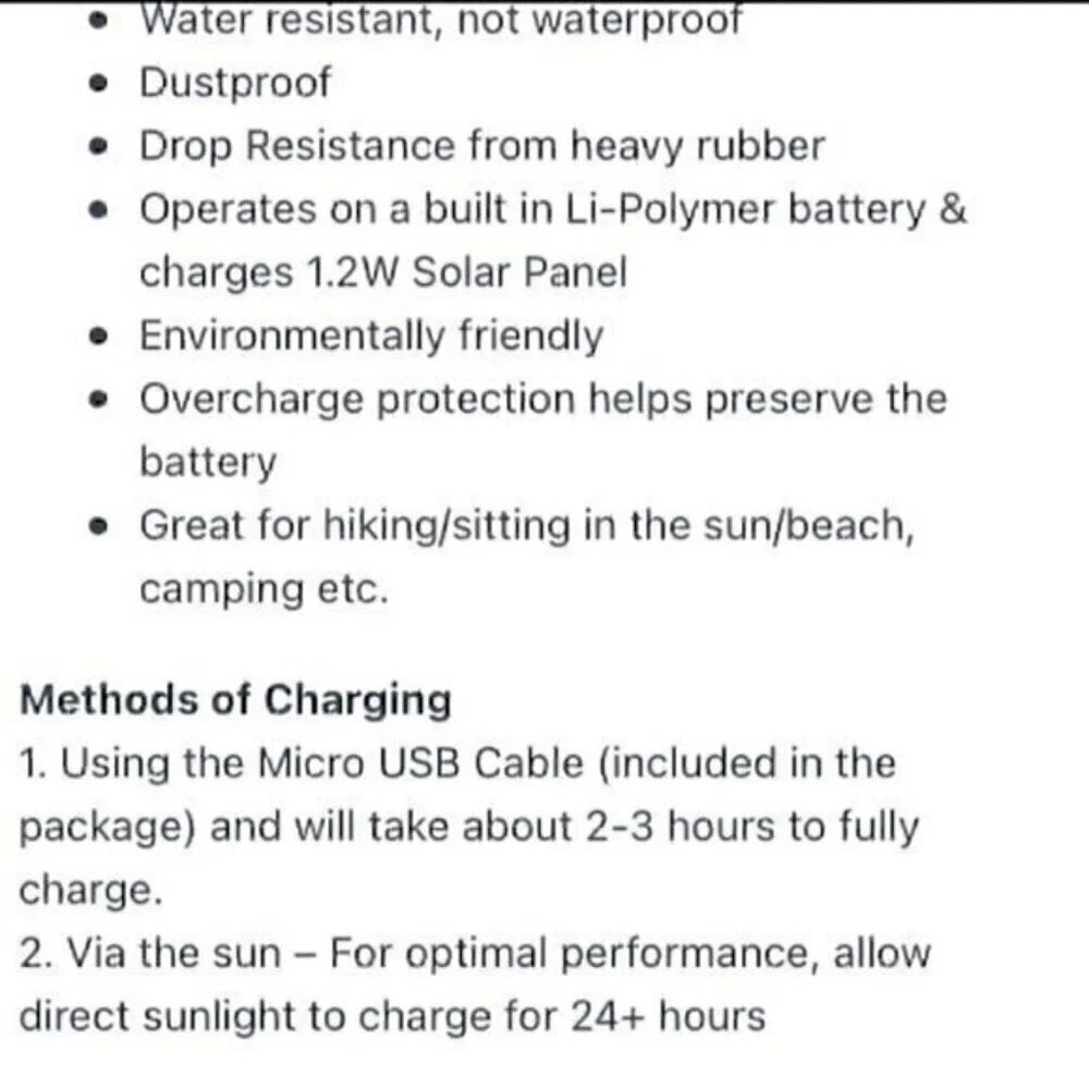 Portable solar charger blue